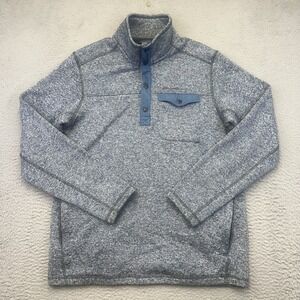 Eddie Bauer Pullover Mens Large Blue‎ Gray Sweater Fleece Knit Outdoor Jacket